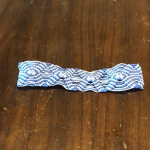 Blue and white headband